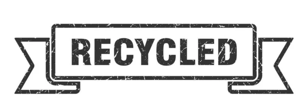Ruban Recyclé Panneau Grunge Band Recyclé Bannière Recyclée — Image vectorielle