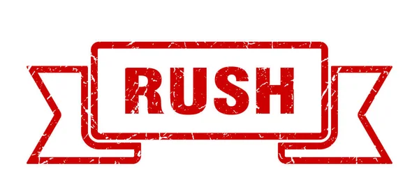 Rush Ribbon Rush Grunge Band Sign Rush Banner — Stock Vector