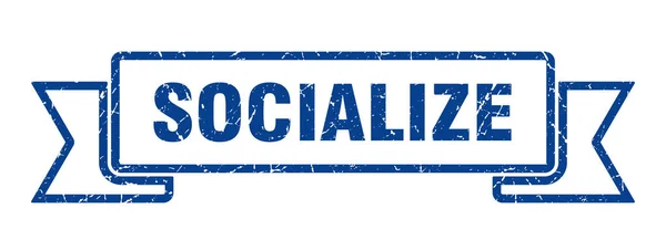 Socializzare Nastro Socializzare Segno Grunge Band Socializzare Banner — Vettoriale Stock