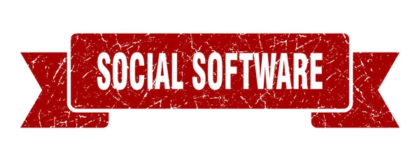 Social Software Ribbon Social Software Grunge Band Zeichen Banner Für — Stockvektor