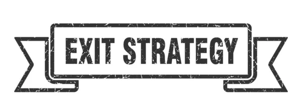 Cinta Estrategia Salida Señal Banda Grunge Estrategia Salida Banner Estrategia — Vector de stock