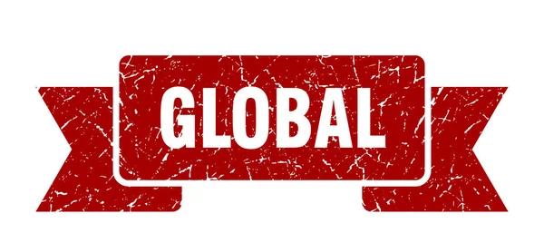 Cinta Global Signo Banda Grunge Global Banner Global — Vector de stock