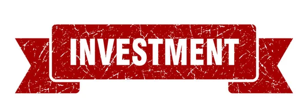 Nastro Investimento Segno Band Grunge Investimento Banner Investimento — Vettoriale Stock