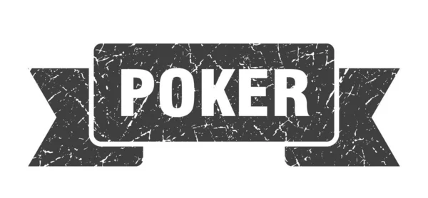 Pokerlint Poker Grunge Band Teken Pokerbanner — Stockvector