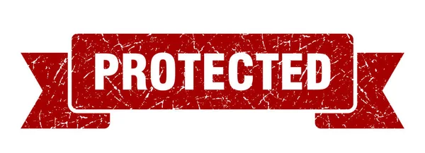 Cinta Protegida Signo Banda Grunge Protegida Banner Protegido — Vector de stock
