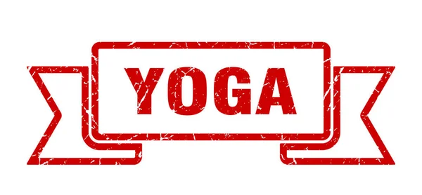 Yoga Ribbon Yoga Grunge Band Sign Yoga Banner — Stock Vector