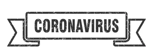 Fita Coronavírus Coronavírus Sinal Banda Grunge Banner Coronavírus — Vetor de Stock