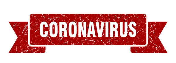 Коронавірусна Стрічка Знак Коронавірусної Гранжевої Смуги Банер Коронавірусу — стоковий вектор