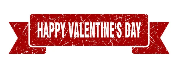 Joyeux Ruban Saint Valentin Heureux Signe Groupe Grunge Saint Valentin — Image vectorielle