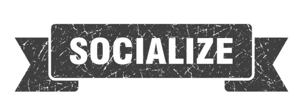 Socializovat Stuhu Socializovat Ceduli Grunge Band Provázat Nápis — Stockový vektor