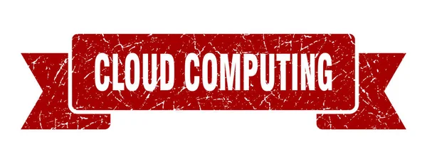 Cinta Computación Nube Nube Computación Signo Banda Grunge Banner Computación — Vector de stock