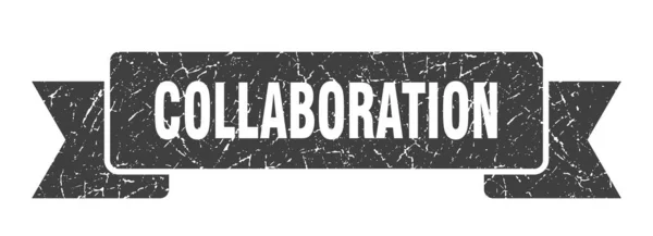 Collaboration Ribbon Collaboration Grunge Band Sign Collaboration Banner — Stock Vector