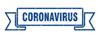 Coronavirus kurdelesi. Coronavirus grunge bant işareti. Coronavirus bayrağı
