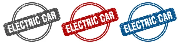 Elektrische Auto Stempel Elektrische Auto Bord Elektrische Etiketten Voor Auto — Stockvector