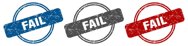 Fail Stamp Fail Sign Fail Label Set — Stock Vector