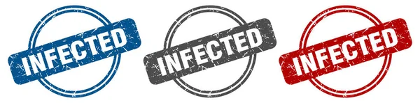Infizierte Briefmarke Infiziertes Zeichen Etikettenschwindel — Stockvektor