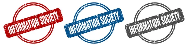 Informationssamhällets Prägel Undertecknande Informationssamhället Märkning För Informationssamhället — Stock vektor