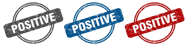 Kladné Razítko Pozitivní Znamení Sada Pozitivních Popisků — Stockový vektor