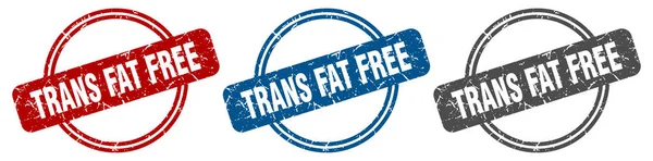 トランス脂肪フリースタンプ トランス脂肪フリーサイン トランス脂肪フリーラベルセット — ストックベクタ