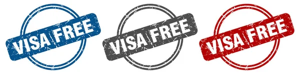 Timbre Sans Visa Signe Sans Visa Ensemble Étiquettes Sans Visa — Image vectorielle