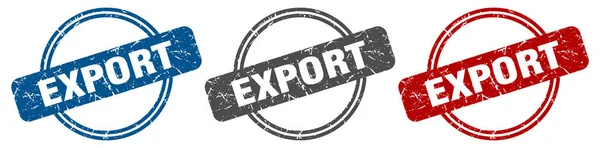 Sello Exportación Signo Exportación Set Etiquetas Exportación — Vector de stock