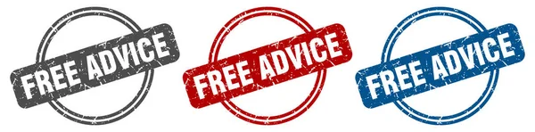無料のアドバイススタンプ 無料のアドバイスサイン 無料のアドバイスラベルセット — ストックベクタ