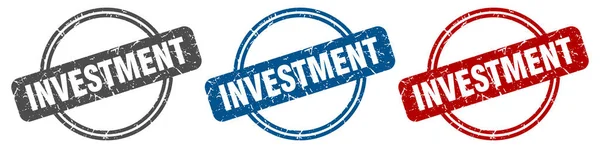 Investeringsstämpel Investeringsskylt Investeringsetikett — Stock vektor