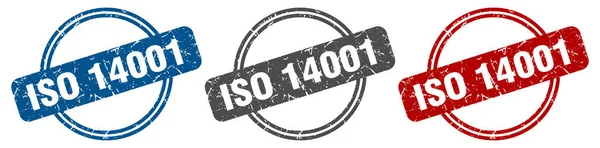 Iso 14001 Stamp Знак Iso 14001 Набор Этикеток Iso 14001 — стоковый вектор