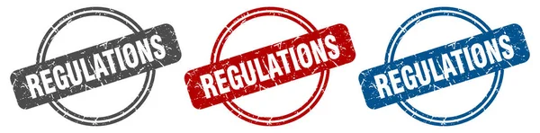 Timbre Règlement Signent Les Règlements Règlement Label Set — Image vectorielle