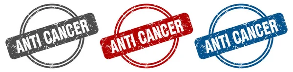 Sello Contra Cáncer Signo Contra Cáncer Conjunto Etiquetas Contra Cáncer — Vector de stock