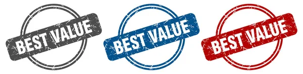 Pieczątka Najlepszej Wartości Najlepszy Znak Wartości Najlepszy Zestaw Etykiet Wartości — Wektor stockowy