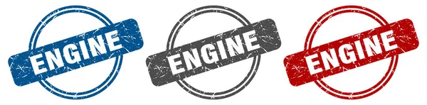 Штамп Двигателя Знак Двигателя Набор Этикеток Двигателя — стоковый вектор
