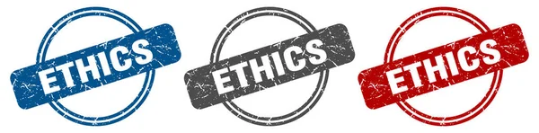 Ethics Stamp Ethics Sign Ethics Label Set — Stock Vector