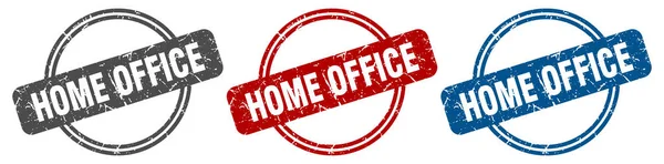 Stempel Kantor Tanda Kantor Rumah Set Label Home Office - Stok Vektor