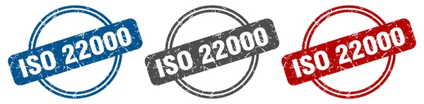 Iso 22000 Stamp Iso 22000 Знак Набор Этикеток Iso 22000 — стоковый вектор