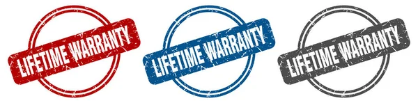 Lifetime Warranty Stamp Lifetime Warranty Sign Lifetime Warranty Label Set — Stock Vector