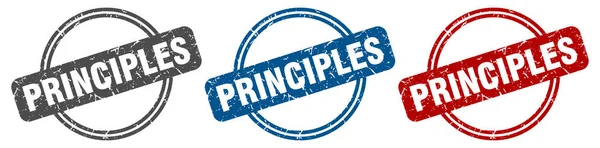 Principes Timbre Principes Signe Principes Ensemble Étiquettes — Image vectorielle