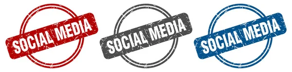 Stempel Den Sozialen Medien Zeichen Den Sozialen Medien Social Media — Stockvektor
