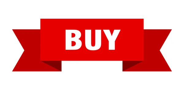 Buy Ribbon Buy Paper Band Banner Sign — Stock Vector