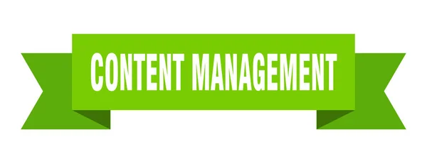Content Management Lint Content Management Papieren Band Banner Teken — Stockvector