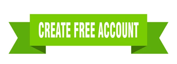 Creare Nastro Account Gratuito Creare Account Gratuito Banda Cartacea Striscione — Vettoriale Stock