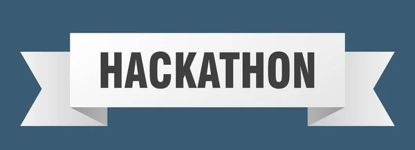 Hackathon Ribbon Hackathon Paper Band Banner Sign — Stock Vector