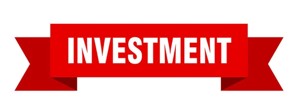Fita Investimento Sinal Banner Banda Papel Investimento —  Vetores de Stock