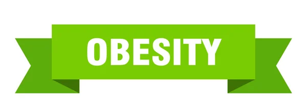Obesity Ribbon Obesity Paper Band Banner Sign — Stock Vector