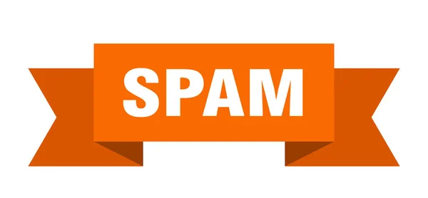 Ruban Spam Bannière Bande Papier Spam Signe — Image vectorielle