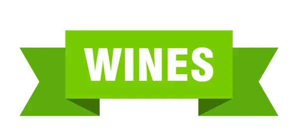 Ruban Vins Bannière Bande Papier Vins Signe — Image vectorielle