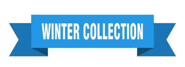 Wintercollectie Lint Wintercollectie Papieren Band Banner Teken — Stockvector