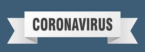 Coronavirus Ribbon Coronavirus Paper Band Banner Sign — Stock Vector
