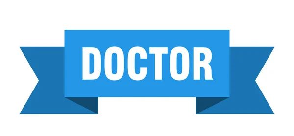 Doctor Ribbon Doctor Paper Band Banner Sign — Stock Vector