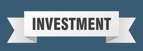Fita Investimento Sinal Banner Banda Papel Investimento — Vetor de Stock